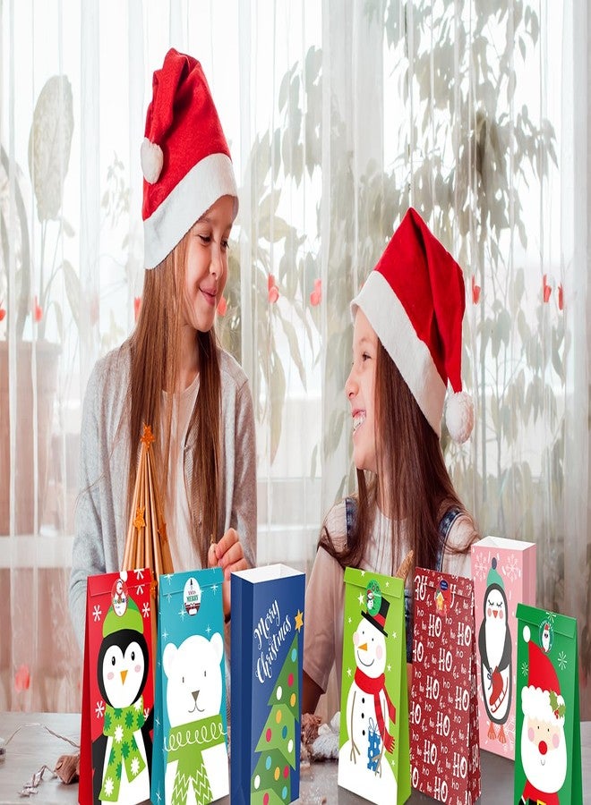 Jaywayang 24Pack Christmas Treat Bags, Small Xmas Gift Bags with Stickers, Goodie Mini for Holiday Gifts Wrapping Party Favor. - Image 4